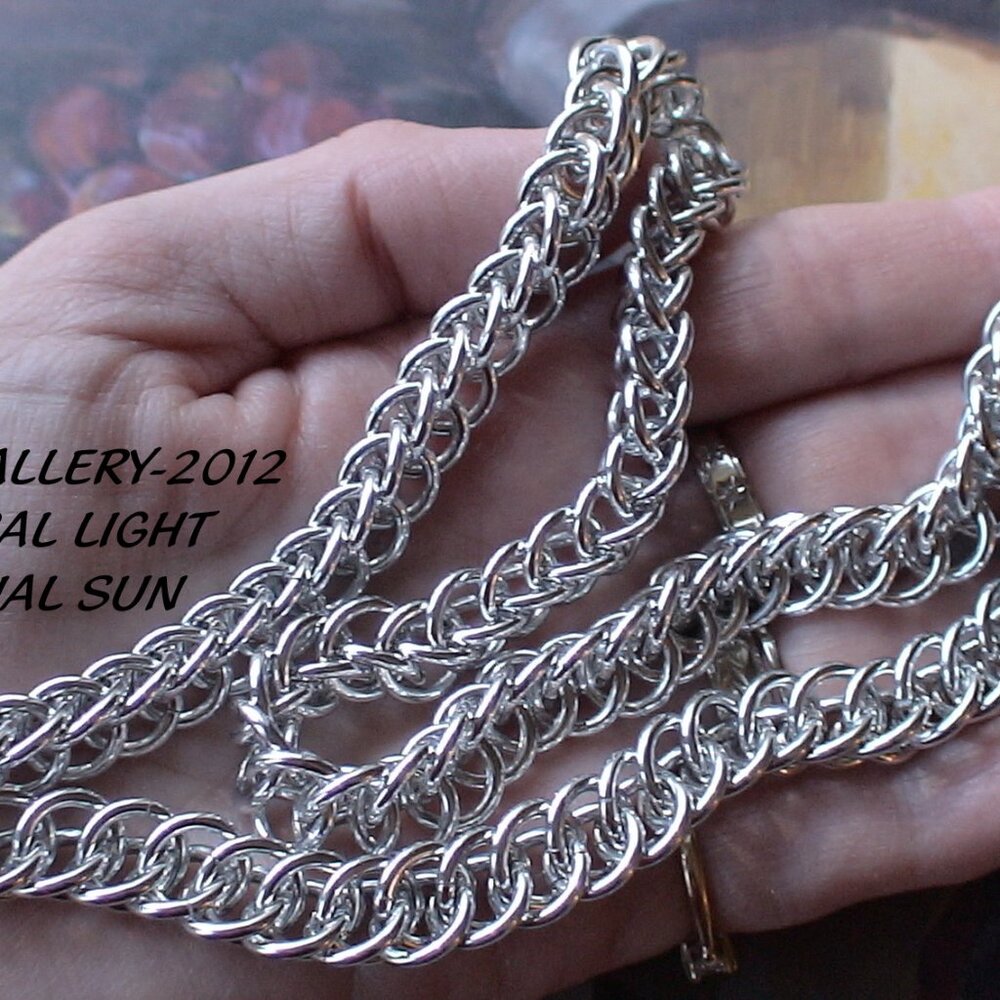 NWOT Unisex Necklace!  Handmade Chainmaille of Shinny Aluminum Rings - 20" long